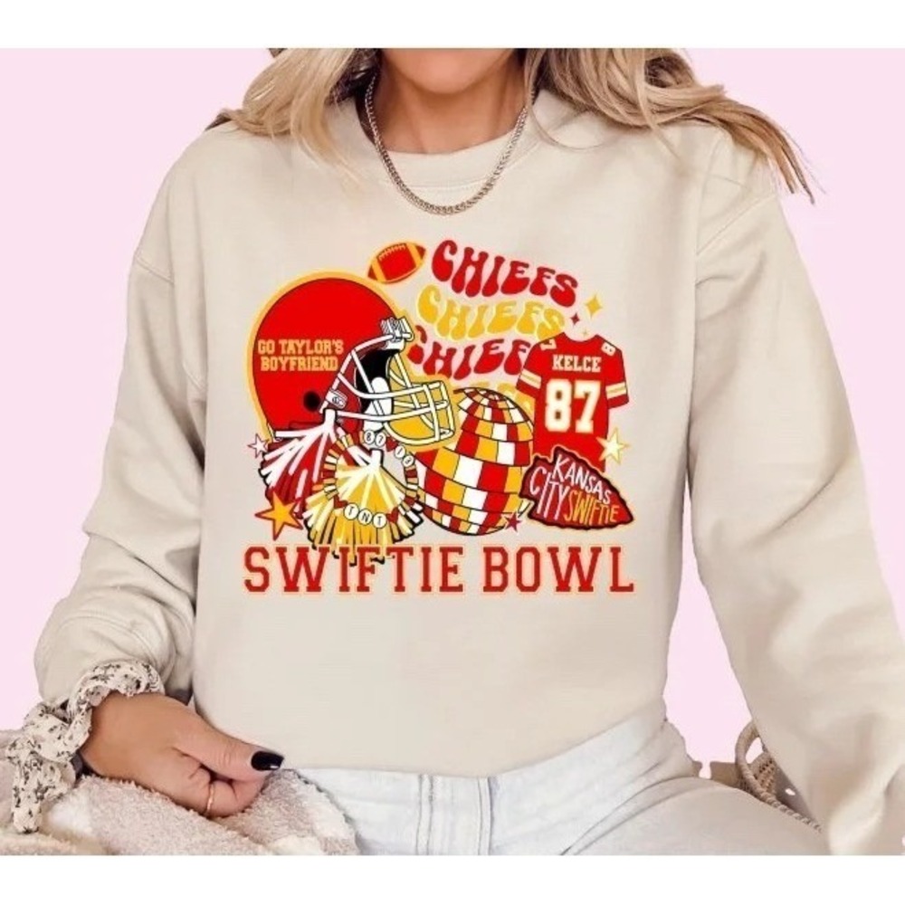 Women's Kansas City Chiefs Swiftie Super Bowl Sweatshirt Travis Kelce 87